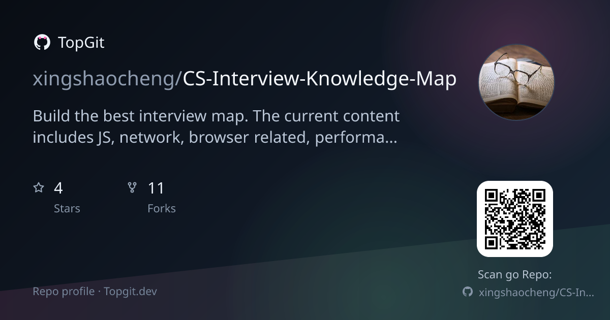 TopGit repo profile image for xingshaocheng/CS-Interview-Knowledge-Map