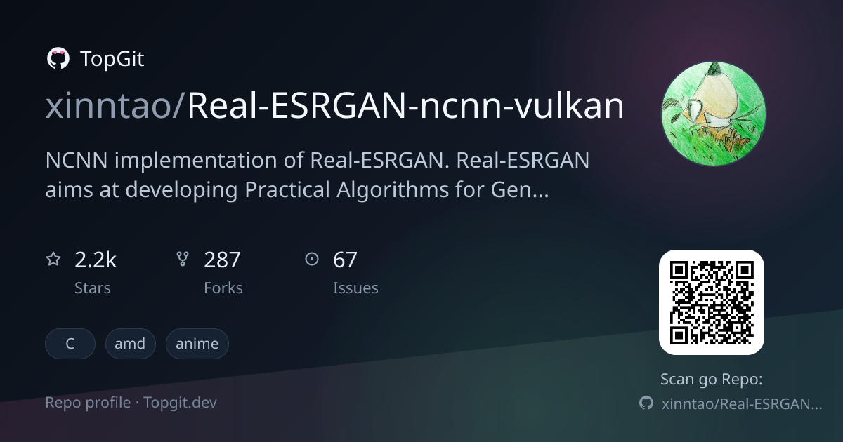 TopGit repo profile image for xinntao/Real-ESRGAN-ncnn-vulkan