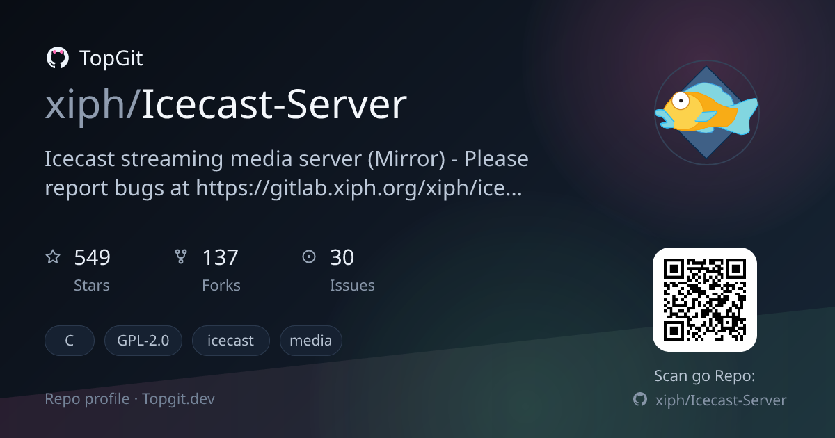 TopGit repo profile image for xiph/Icecast-Server