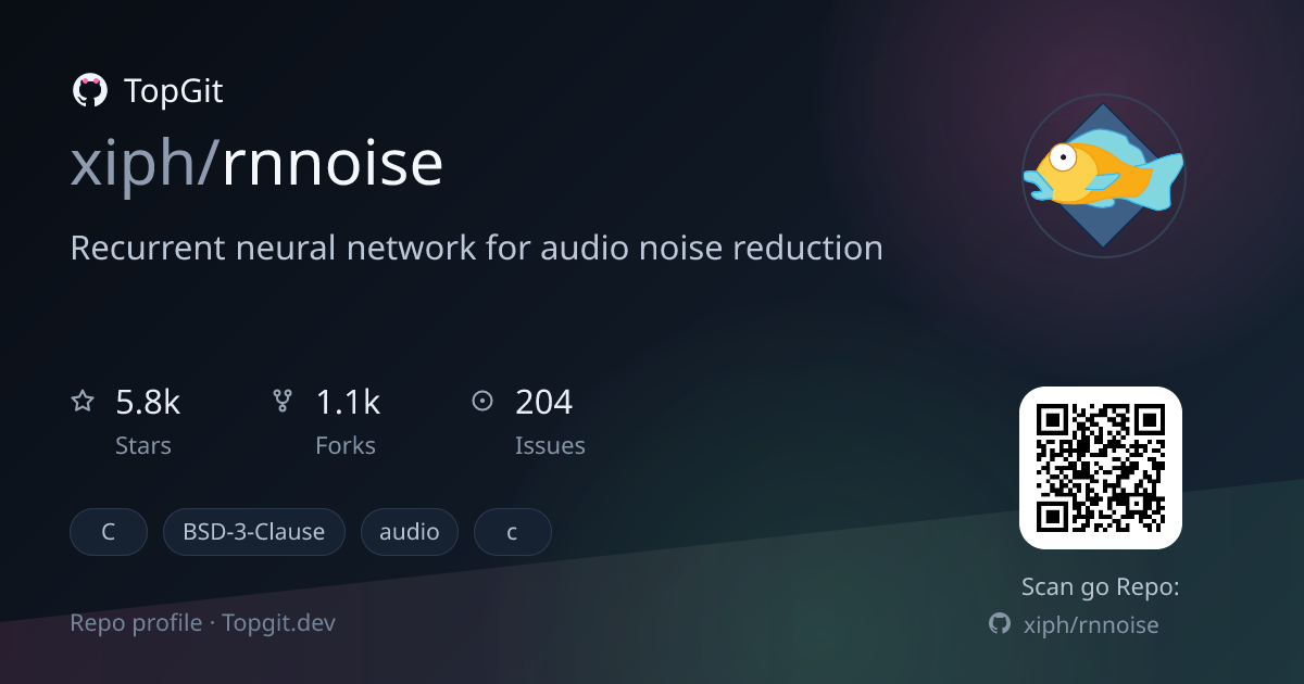TopGit repo profile image for xiph/rnnoise