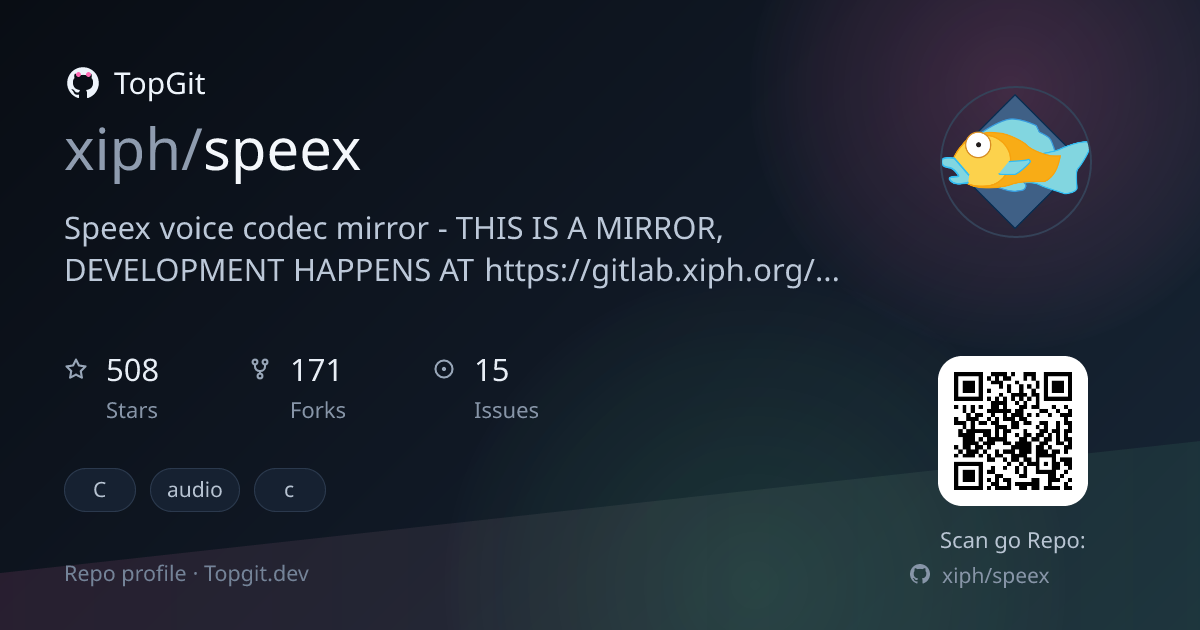 TopGit repo profile image for xiph/speex