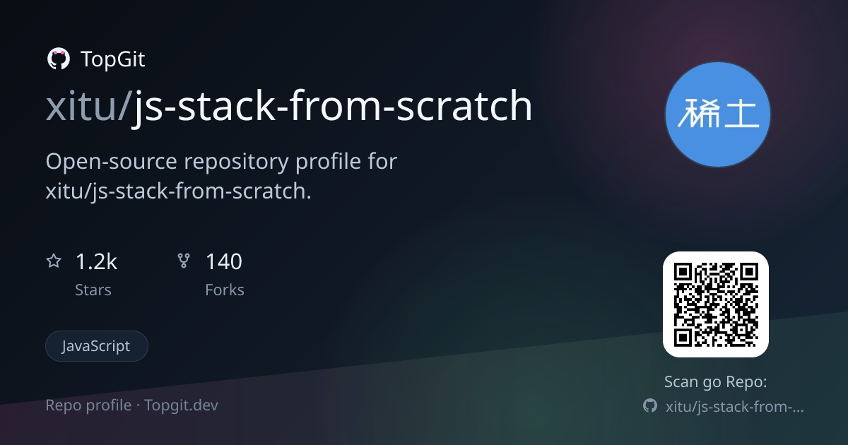 TopGit repo profile image for xitu/js-stack-from-scratch