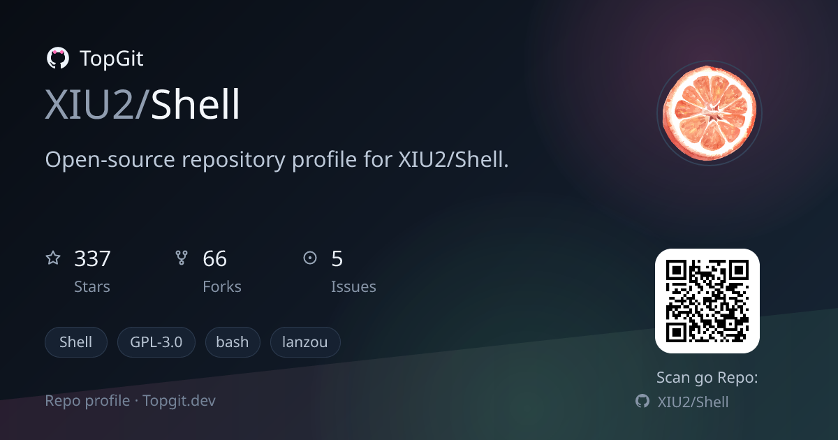 TopGit repo profile image for XIU2/Shell