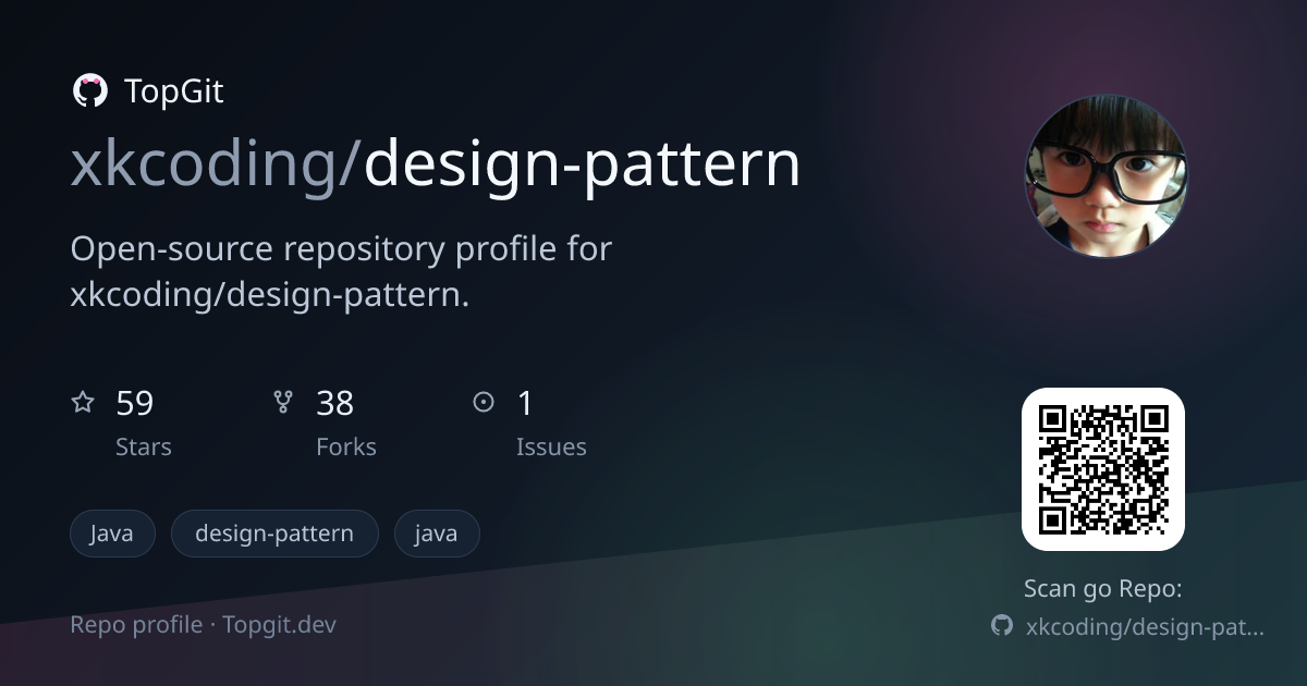 TopGit repo profile image for xkcoding/design-pattern