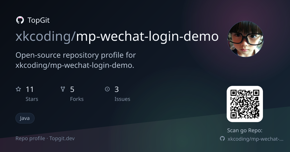 TopGit repo profile image for xkcoding/mp-wechat-login-demo