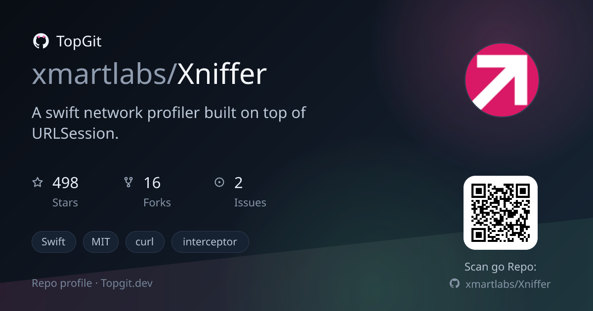 TopGit repo profile image for xmartlabs/Xniffer