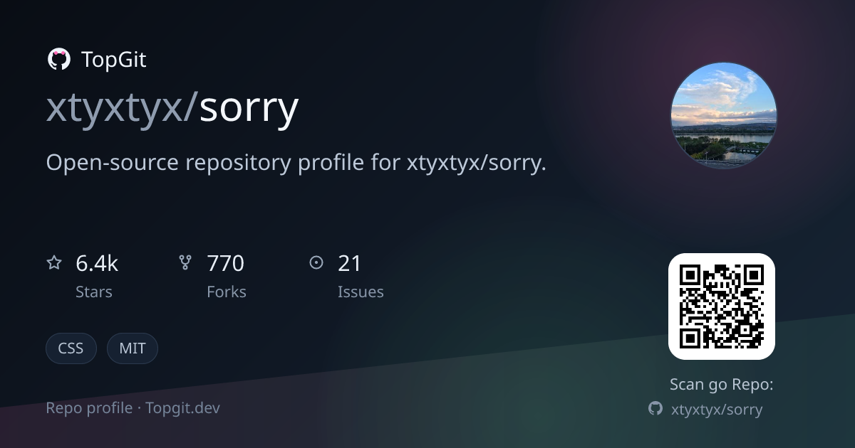 TopGit repo profile image for xtyxtyx/sorry