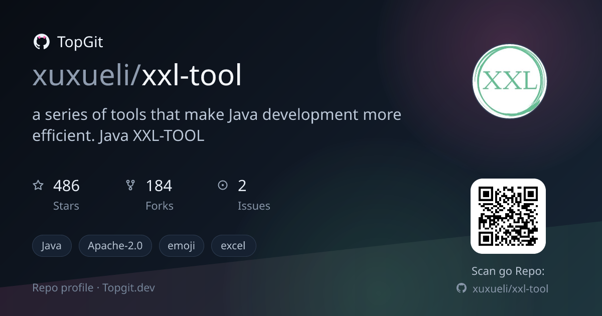 TopGit repo profile image for xuxueli/xxl-tool