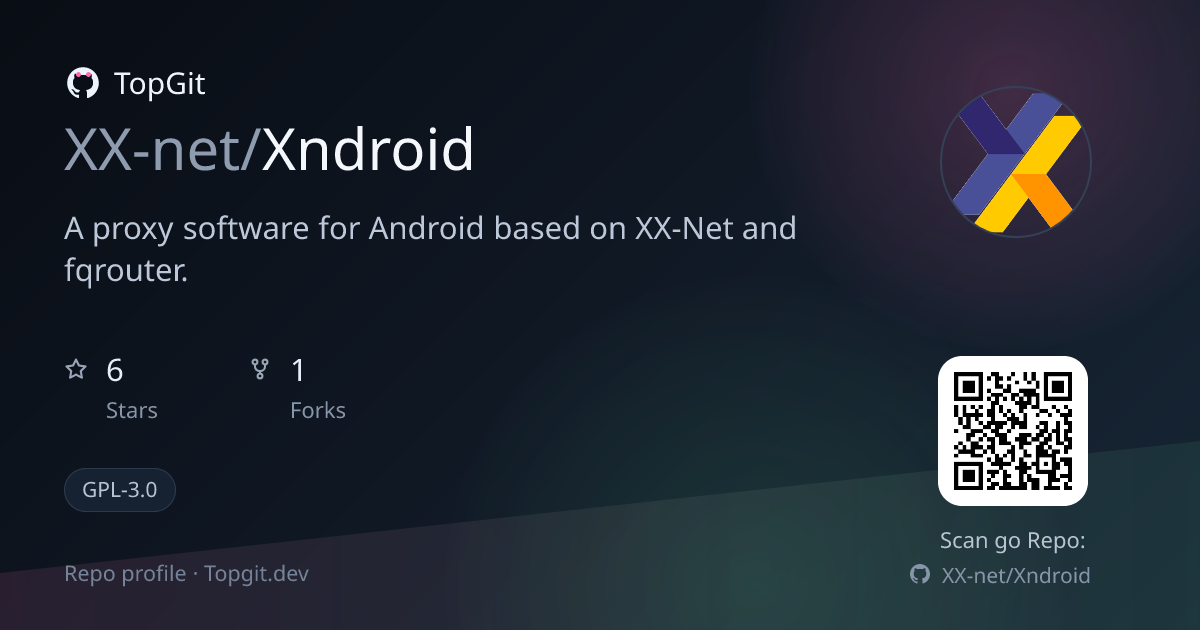 TopGit repo profile image for XX-net/Xndroid