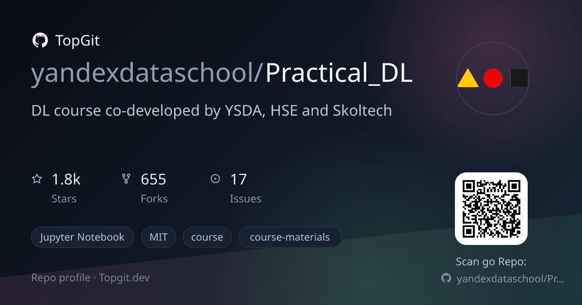 TopGit repo profile image for yandexdataschool/Practical_DL