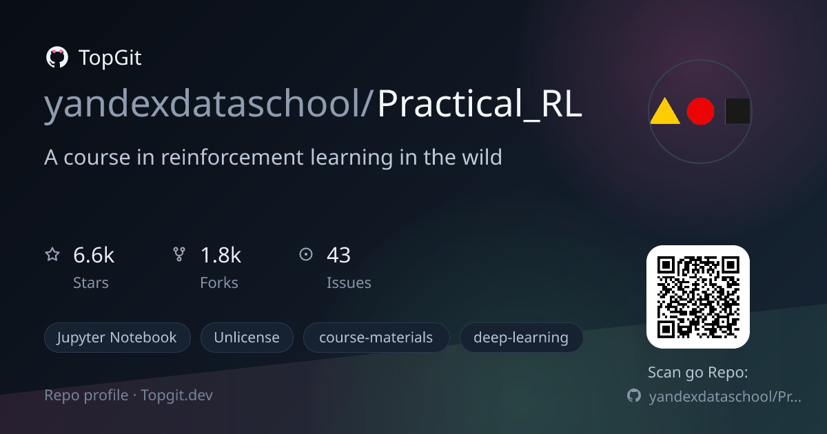 TopGit repo profile image for yandexdataschool/Practical_RL