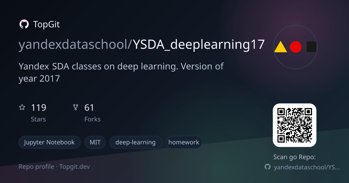 TopGit repo profile image for yandexdataschool/YSDA_deeplearning17
