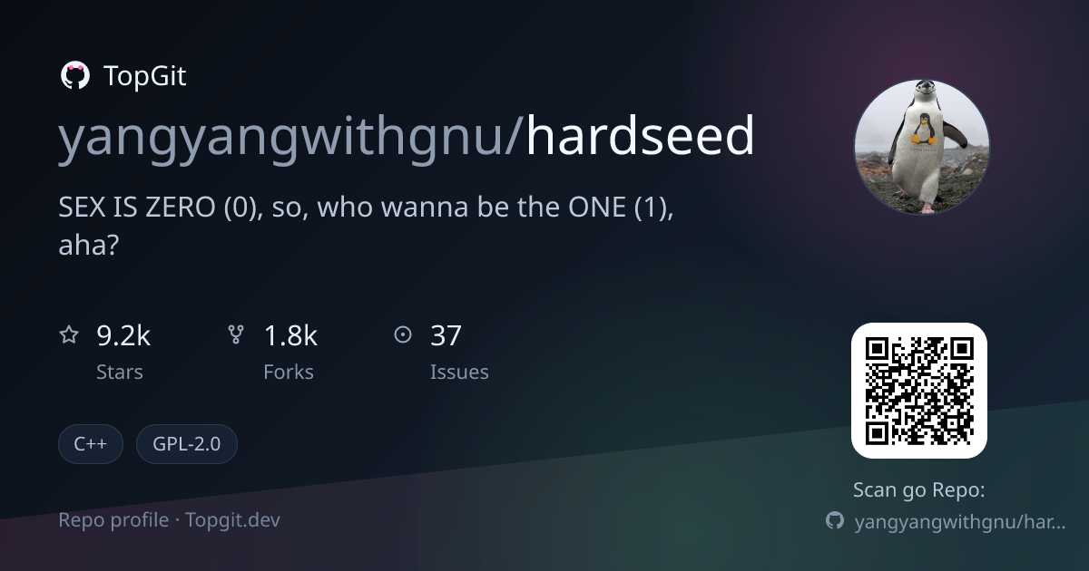 TopGit repo profile image for yangyangwithgnu/hardseed