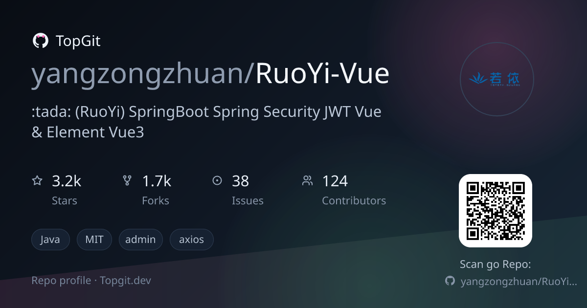 TopGit repo profile image for yangzongzhuan/RuoYi-Vue