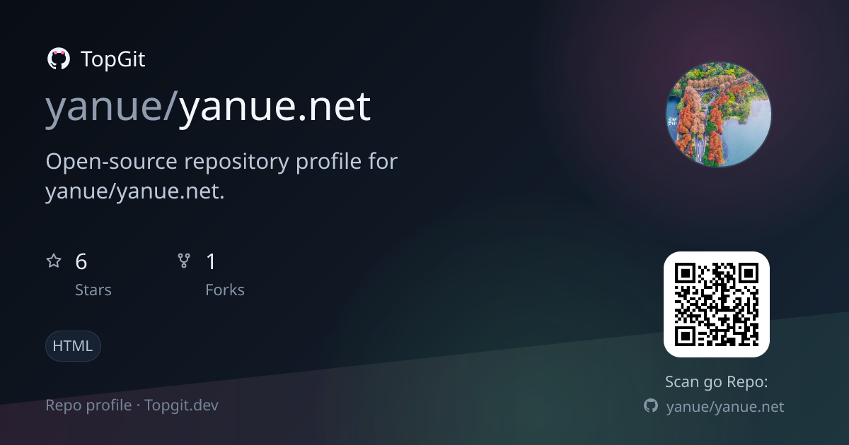 TopGit repo profile image for yanue/yanue.net