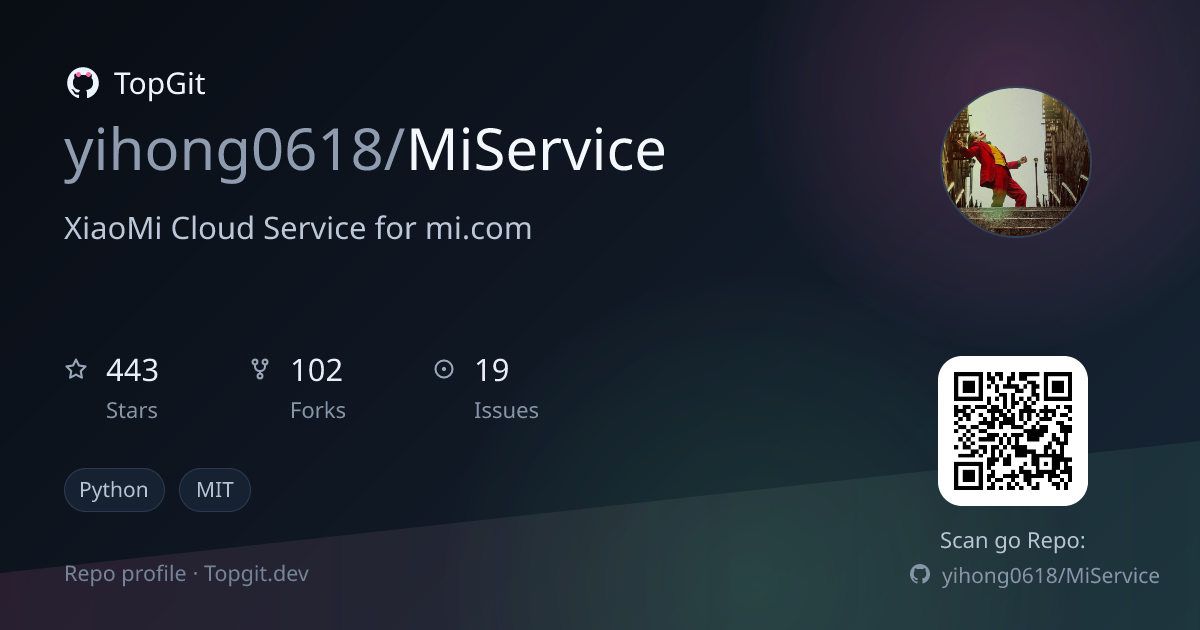 TopGit repo profile image for yihong0618/MiService