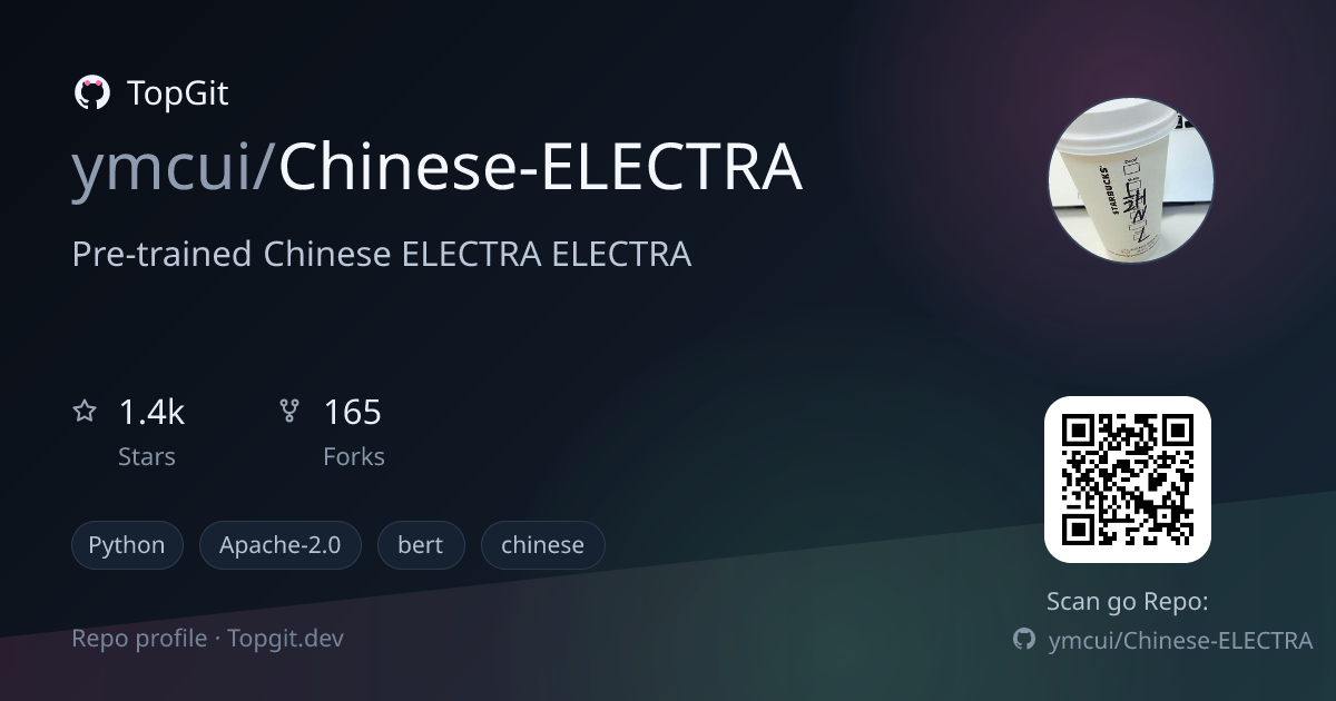 TopGit repo profile image for ymcui/Chinese-ELECTRA
