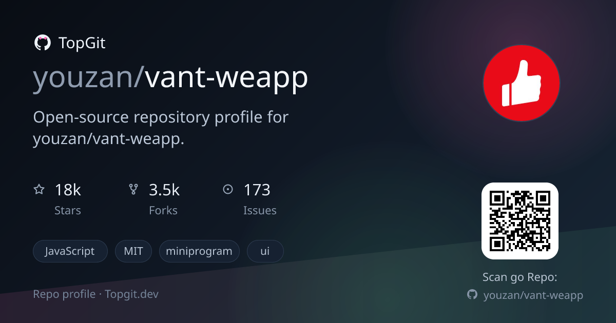 TopGit repo profile image for youzan/vant-weapp