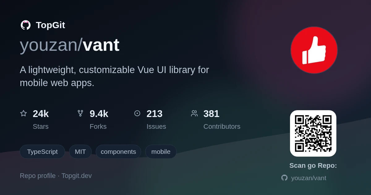 TopGit repo profile image for youzan/vant