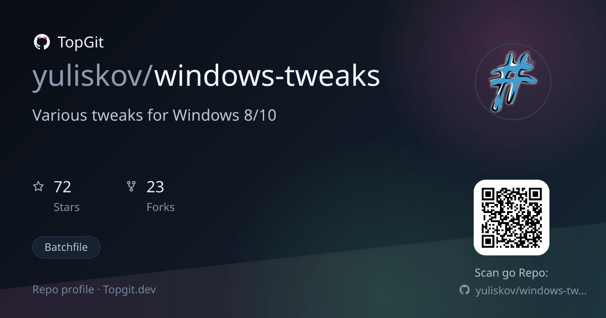 TopGit repo profile image for yuliskov/windows-tweaks