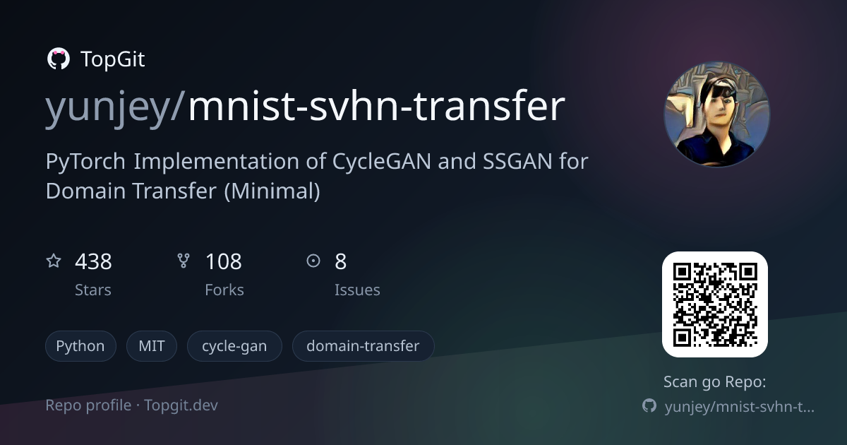 TopGit repo profile image for yunjey/mnist-svhn-transfer