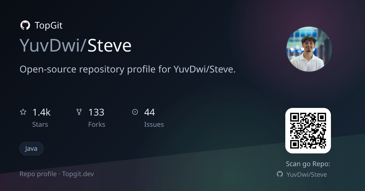 TopGit repo profile image for YuvDwi/Steve