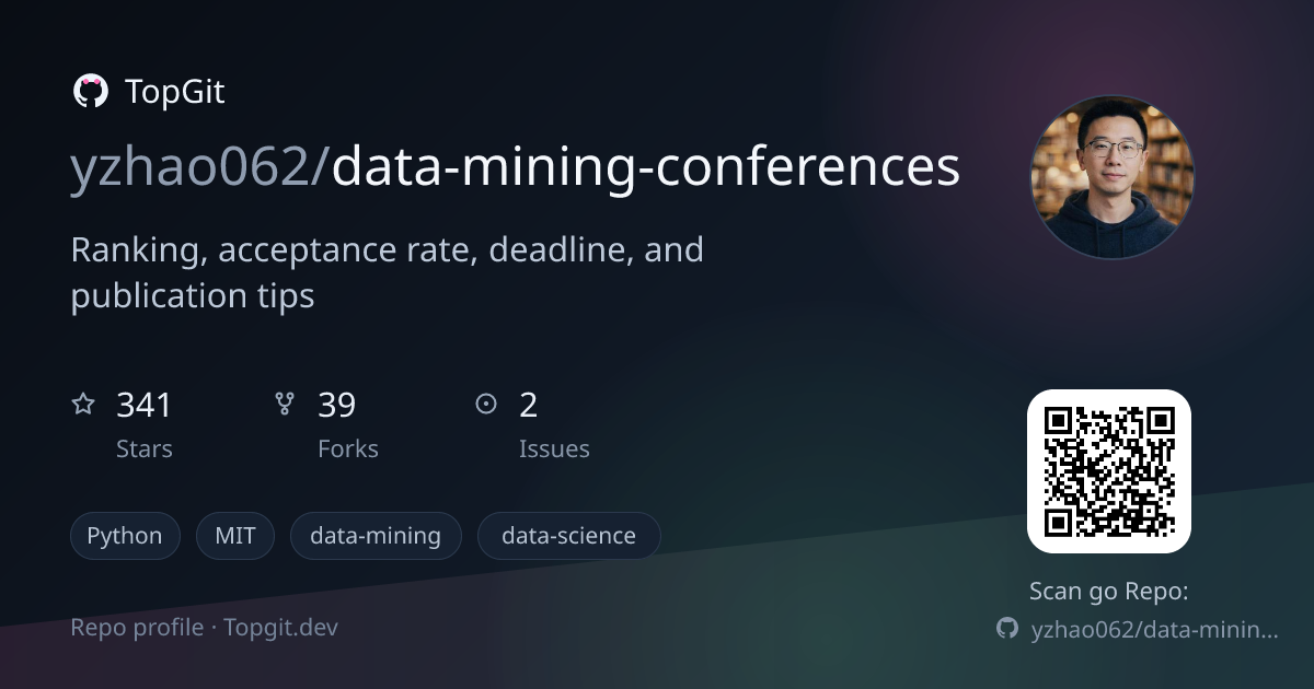 TopGit repo profile image for yzhao062/data-mining-conferences