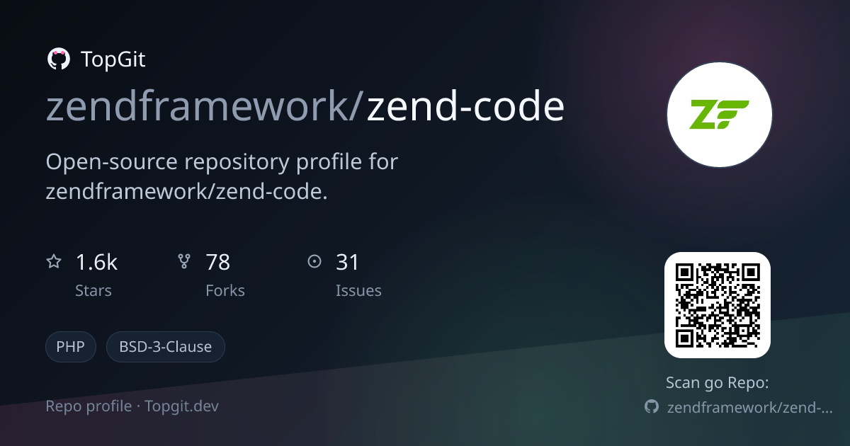 TopGit repo profile image for zendframework/zend-code