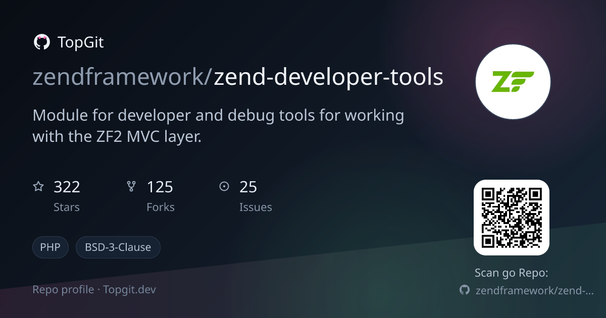 TopGit repo profile image for zendframework/zend-developer-tools