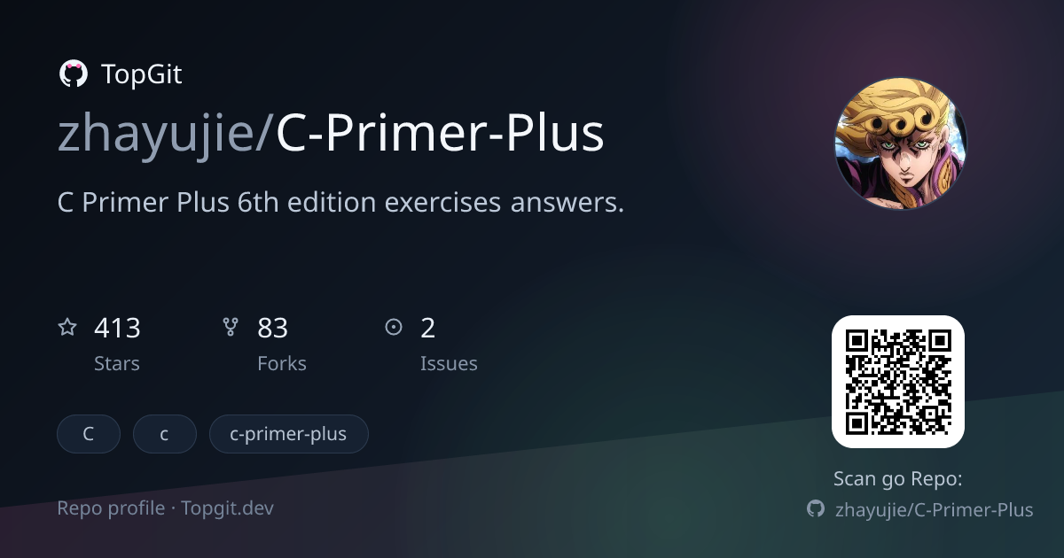 TopGit repo profile image for zhayujie/C-Primer-Plus