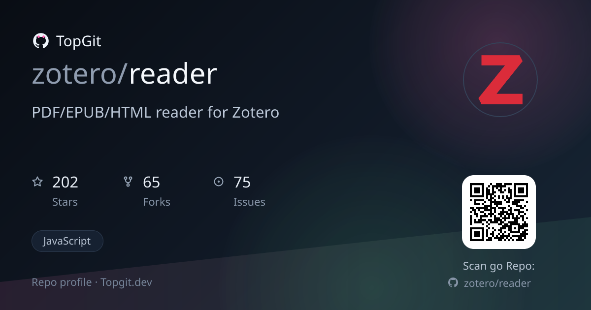 TopGit repo profile image for zotero/reader