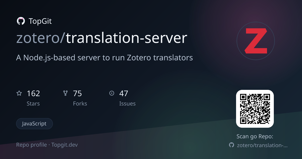TopGit repo profile image for zotero/translation-server