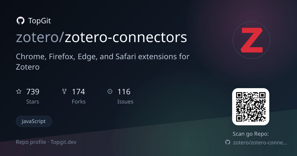 TopGit repo profile image for zotero/zotero-connectors