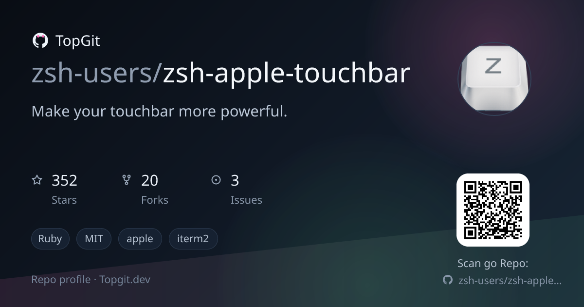 TopGit repo profile image for zsh-users/zsh-apple-touchbar