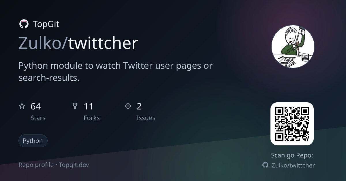 TopGit repo profile image for Zulko/twittcher
