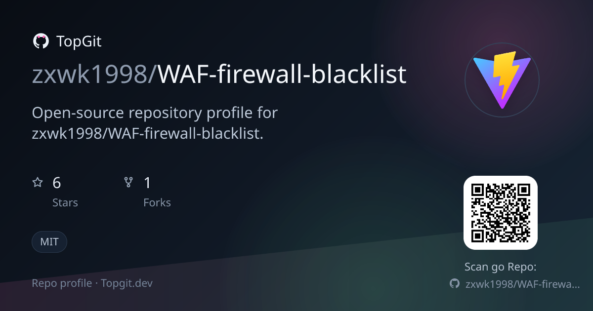 TopGit repo profile image for zxwk1998/WAF-firewall-blacklist